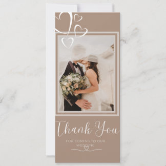 Tarjeta de agradecimiento de boda con foto corazon