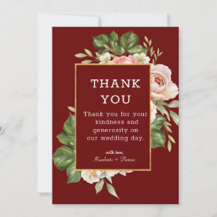 Tarjeta de agradecimiento de boda con foto de Borg
