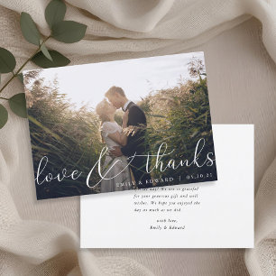 Tarjeta de agradecimiento de boda con foto de cali