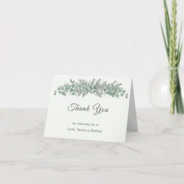 Tarjeta de agradecimiento de boda con foto de euca