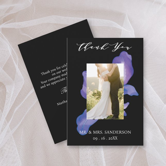 Tarjeta de agradecimiento de boda con foto de Fies (Subido por el creador)