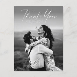 Tarjeta de agradecimiento de boda con foto de guio