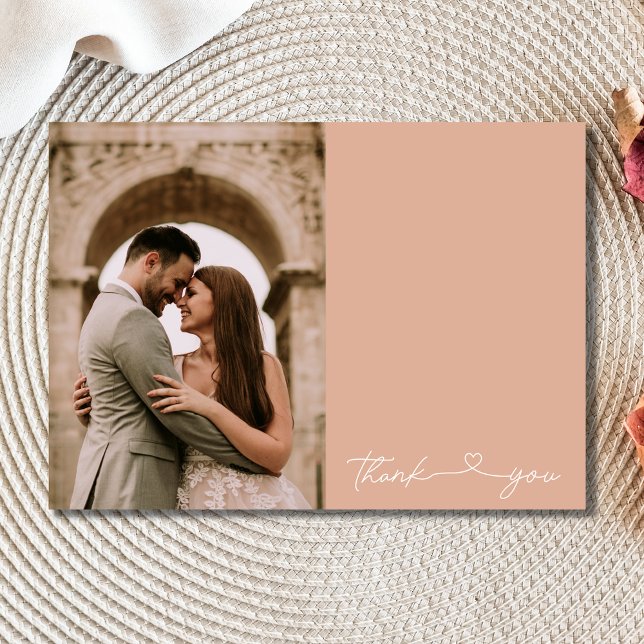 Tarjeta de agradecimiento de boda con foto de guió (Subido por el creador)