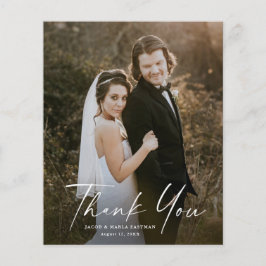 Tarjeta de agradecimiento de boda con foto de guió