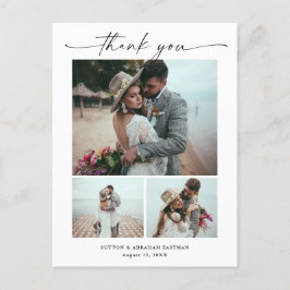 Tarjeta de agradecimiento de boda con foto de guió