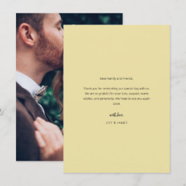 Tarjeta de agradecimiento de boda con foto de isla
