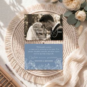 Tarjeta de agradecimiento de boda con foto de liri
