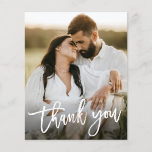 Tarjeta de agradecimiento de boda con foto de pres