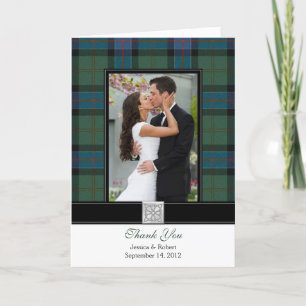 Tarjeta de agradecimiento de boda con foto de Sinc