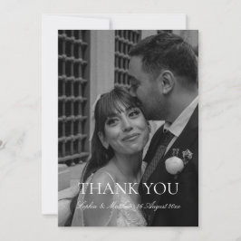 Tarjeta de agradecimiento de boda con foto elegant