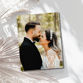 Tarjeta de agradecimiento de boda con foto elegant