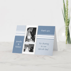 Tarjeta de agradecimiento de boda con foto en tono