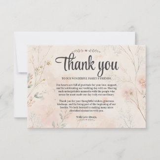 Tarjeta de agradecimiento de boda con foto Love in