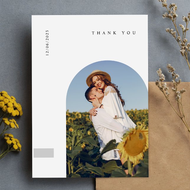 Tarjeta de agradecimiento de boda con foto minimal (Subido por el creador)