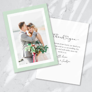 Tarjeta de agradecimiento de boda con foto minimal