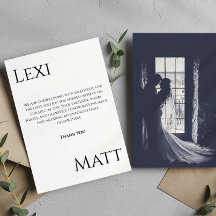 Tarjeta de agradecimiento de boda con foto moderna