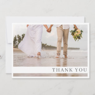 Tarjeta de agradecimiento de boda con foto moderna