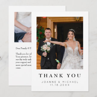 Tarjeta de agradecimiento de boda con foto persona