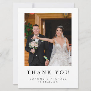 Tarjeta de agradecimiento de boda con foto persona