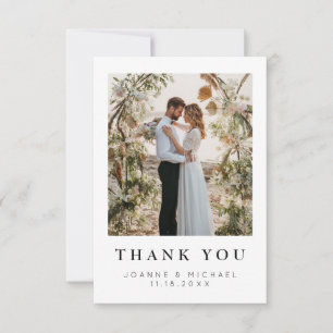 Tarjeta de agradecimiento de boda con foto persona