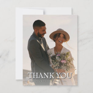 Tarjeta de agradecimiento de boda con foto persona