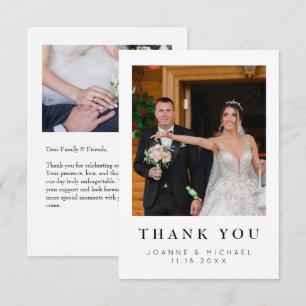 Tarjeta de agradecimiento de boda con foto persona