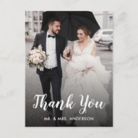 Tarjeta de agradecimiento de boda con foto persona