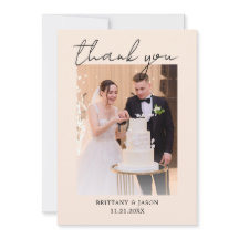 Tarjeta de agradecimiento de boda con foto persona