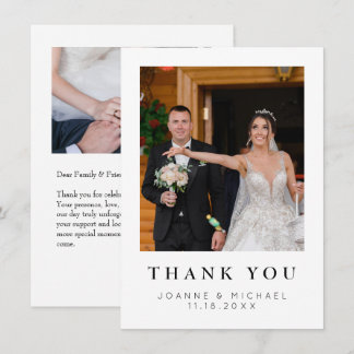 Tarjeta de agradecimiento de boda con foto persona
