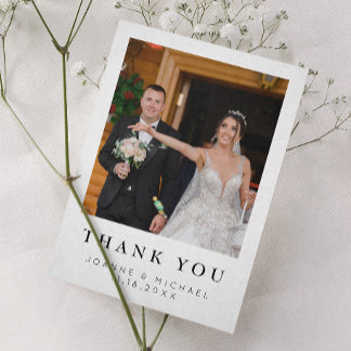 Tarjeta de agradecimiento de boda con foto persona
