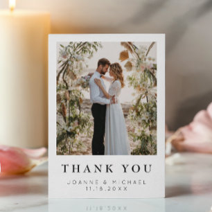Tarjeta de agradecimiento de boda con foto persona