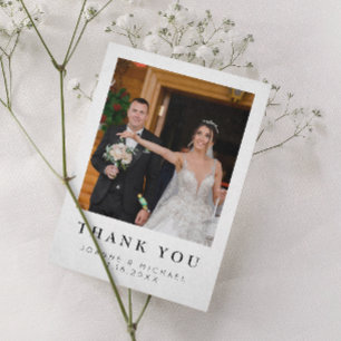 Tarjeta de agradecimiento de boda con foto persona