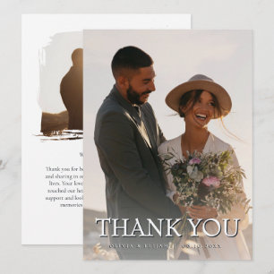 Tarjeta de agradecimiento de boda con foto persona