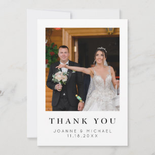 Tarjeta de agradecimiento de boda con foto persona