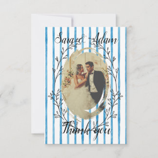 Tarjeta de agradecimiento de boda con foto simple 
