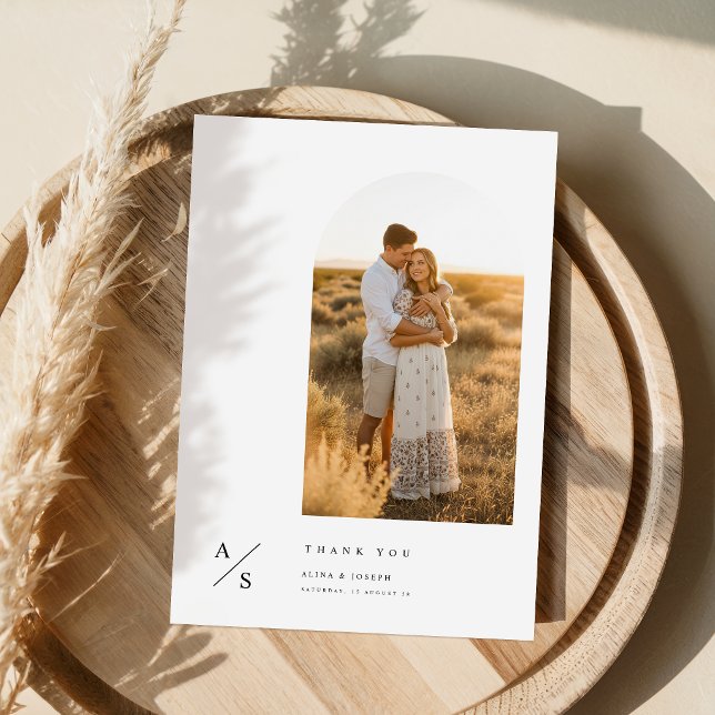 Tarjeta de agradecimiento de boda con foto simple  (Subido por el creador)