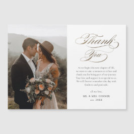 Tarjeta de agradecimiento de boda con foto y escri