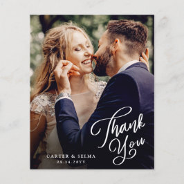 Tarjeta de agradecimiento de boda con foto y guión