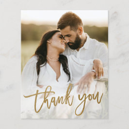 Tarjeta de agradecimiento de boda con foto y guión