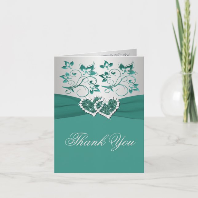 Tarjeta de agradecimiento de boda con fotografía f (Anverso)
