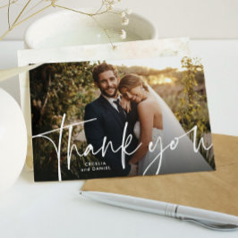 Tarjeta de agradecimiento de boda con fotos