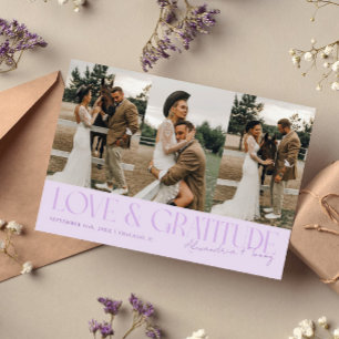 Tarjeta de agradecimiento de boda con fotos múltip