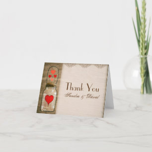 Tarjeta de agradecimiento de boda con frasco de al