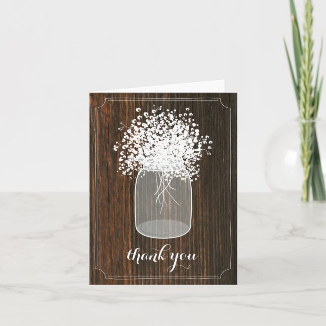 Tarjeta de agradecimiento de boda con frasco de Ma (Anverso)
