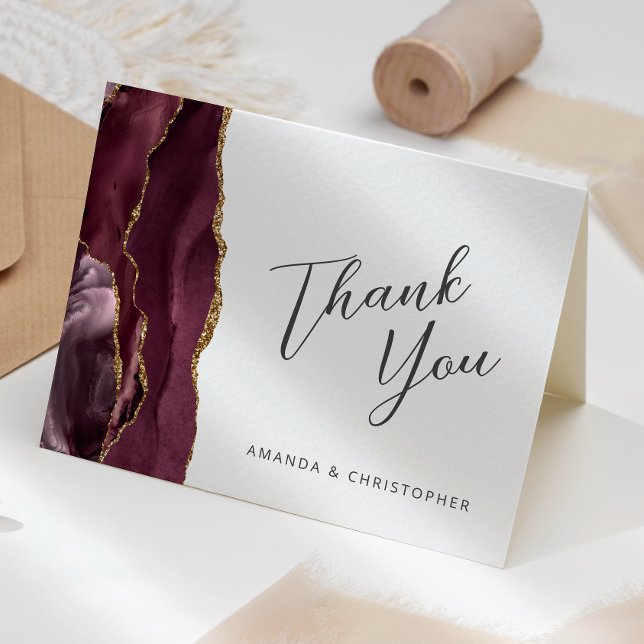 Tarjeta de agradecimiento de boda con guión de ága (Subido por el creador)