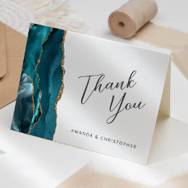 Tarjeta de agradecimiento de boda con guión de ága