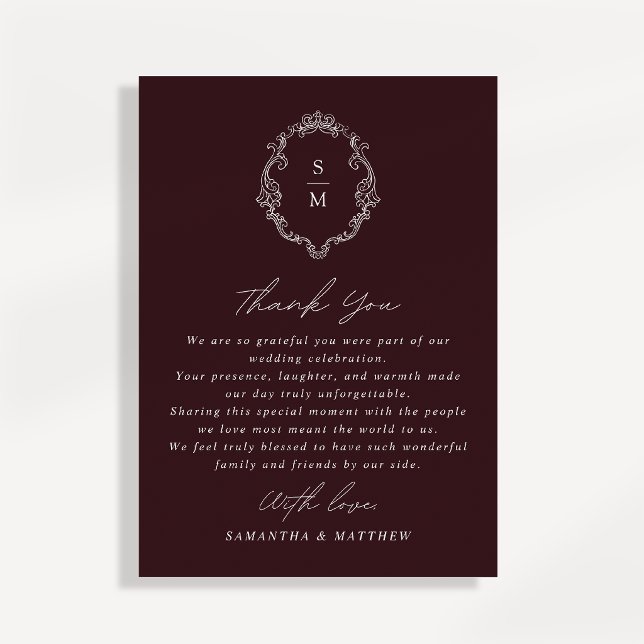 Tarjeta de agradecimiento de boda con guión de Bur (Subido por el creador)
