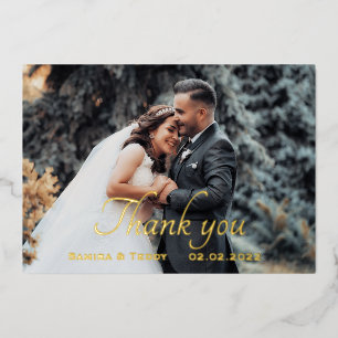 Tarjeta de agradecimiento de boda con guión de pap