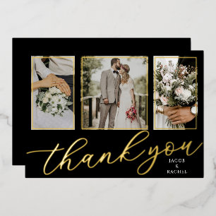 Tarjeta de agradecimiento de boda con guión de pap