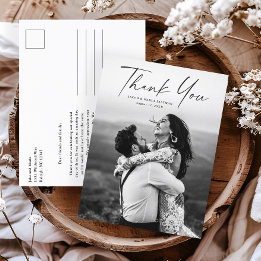 Tarjeta de agradecimiento de boda con guión de pre